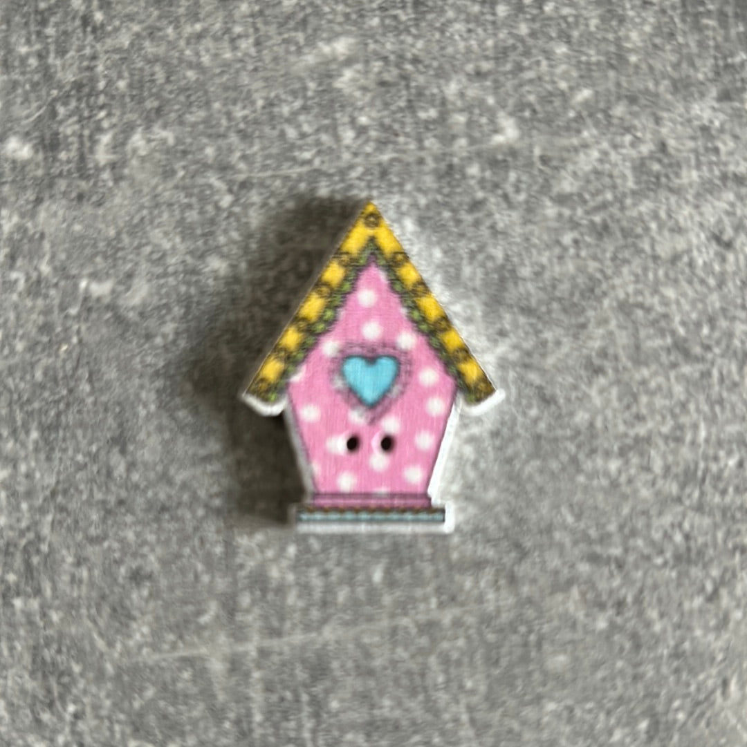 Wooden Birdhouse needle minder