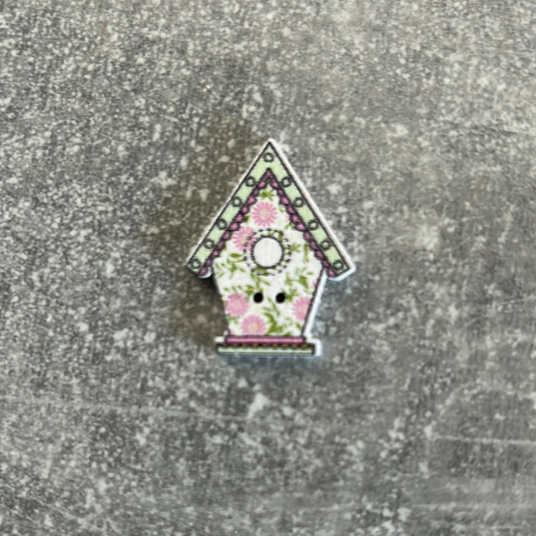 Wooden Birdhouse needle minder