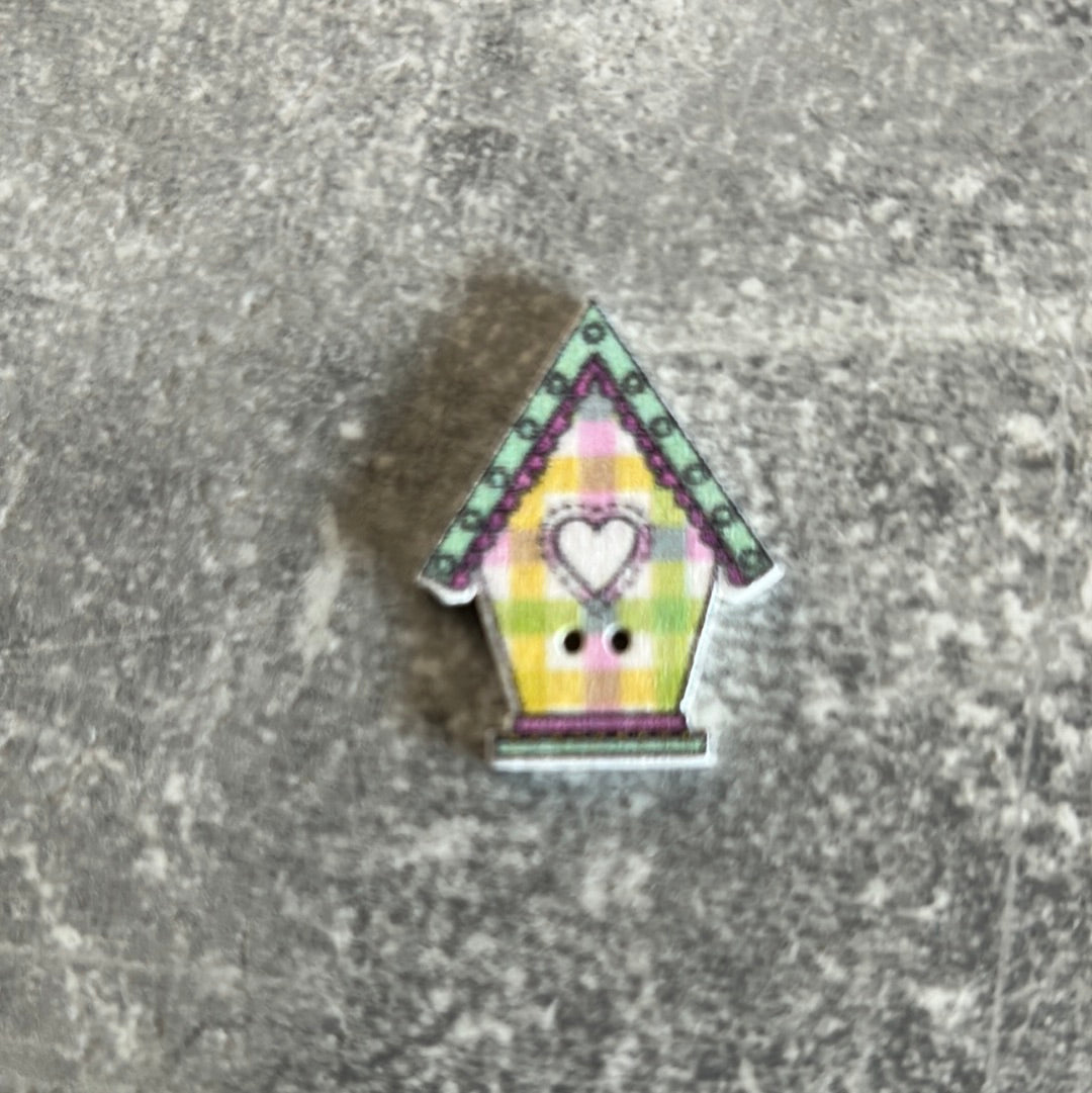 Wooden Birdhouse needle minder