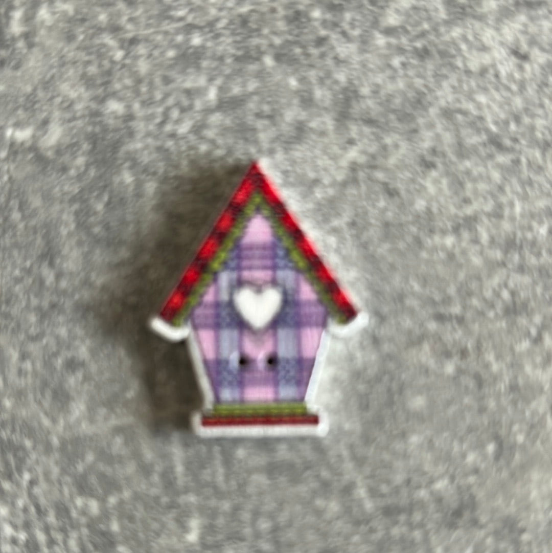 Wooden Birdhouse needle minder