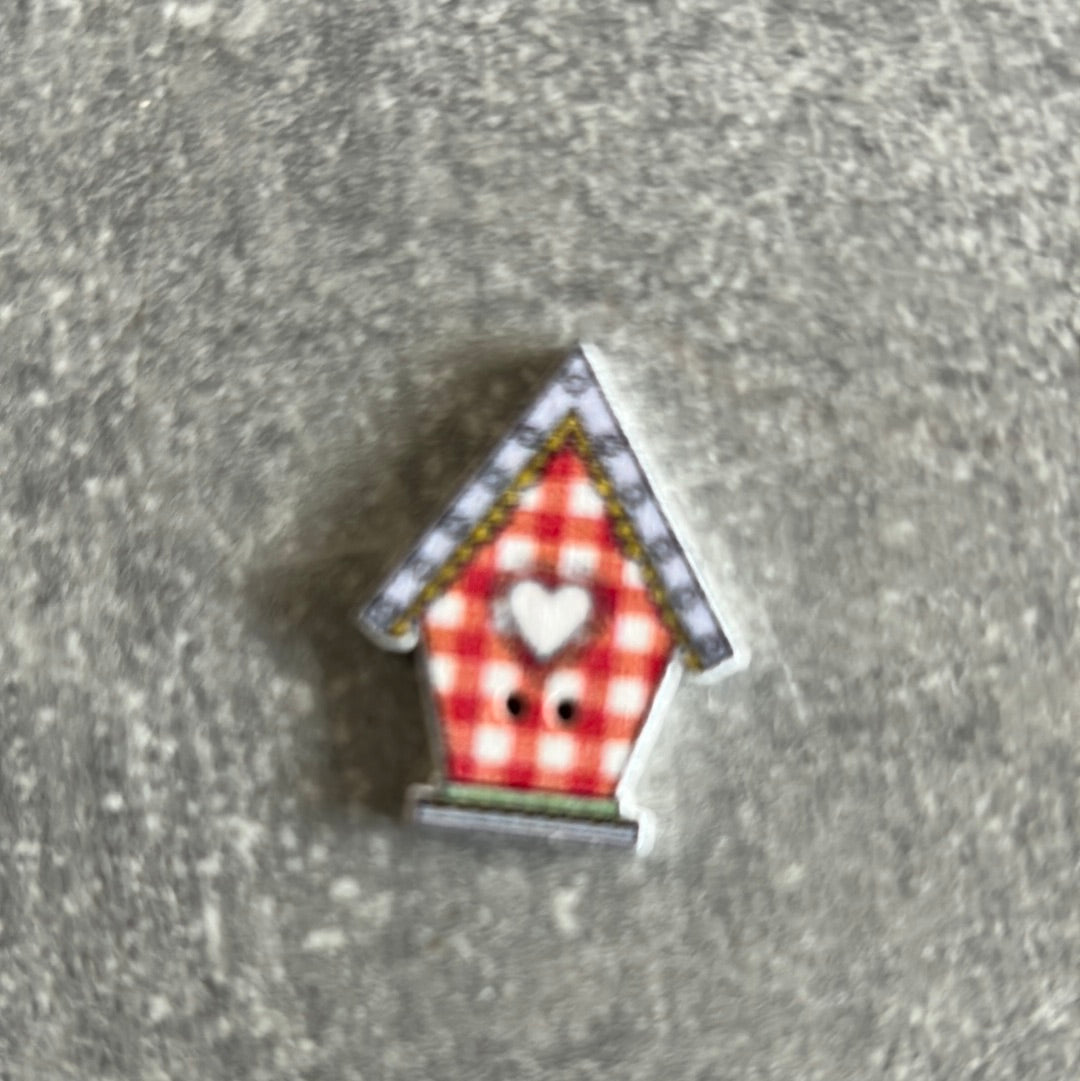 Wooden Birdhouse needle minder