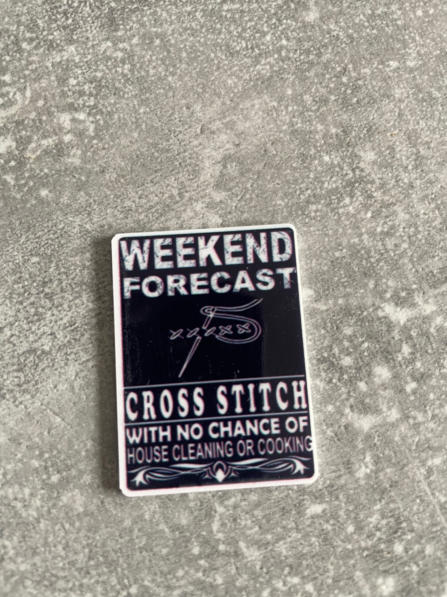 Weekend Forecast Cross Stitch needle minder