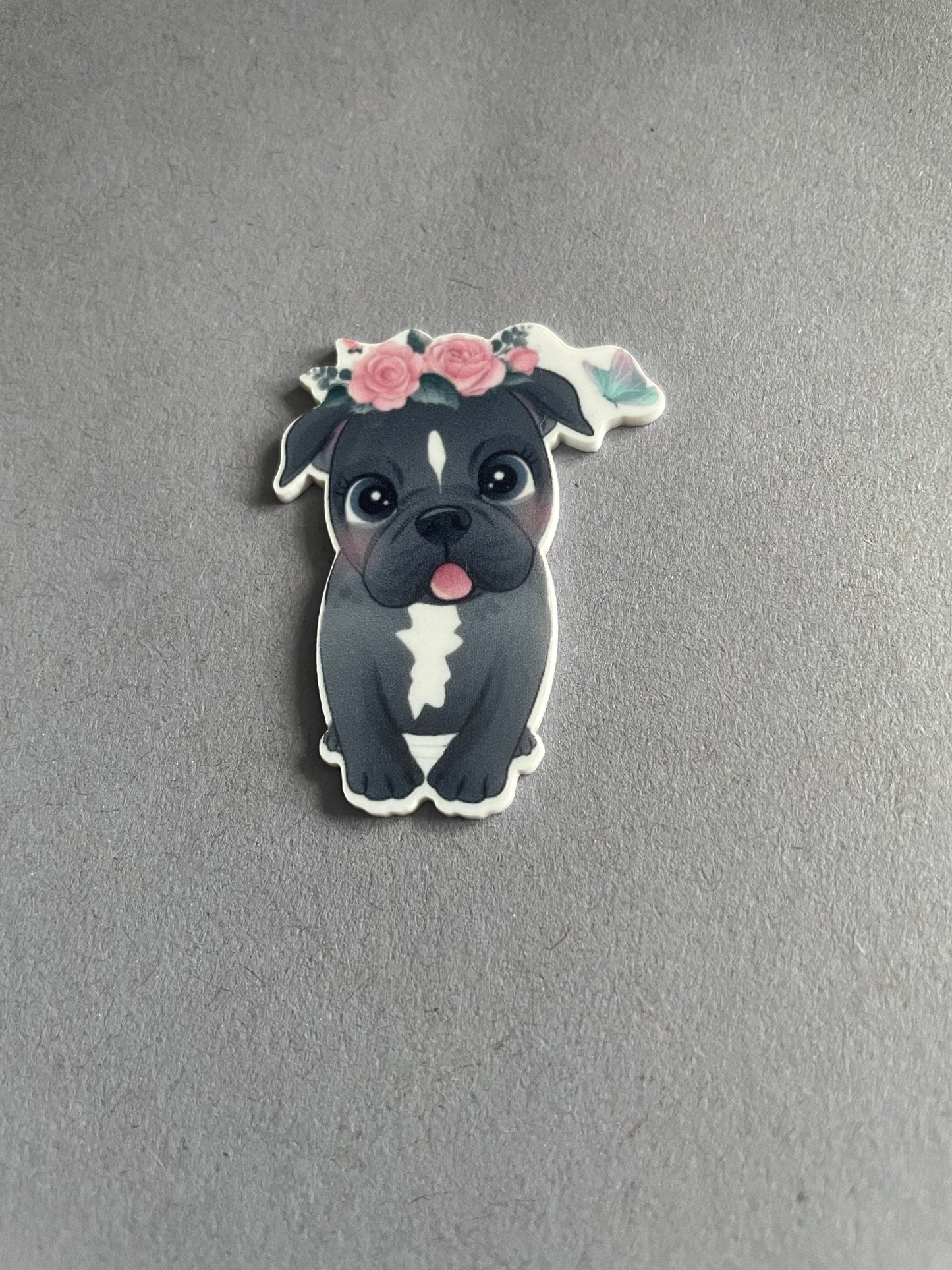 Cute Grey Dog needle minder