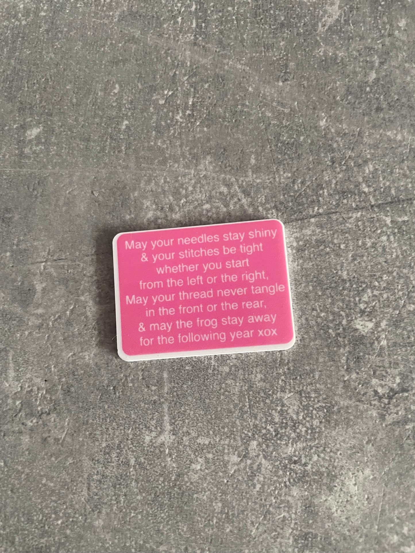 May Your Needles Stay Shiny Cross Stitch Blessing needle minder