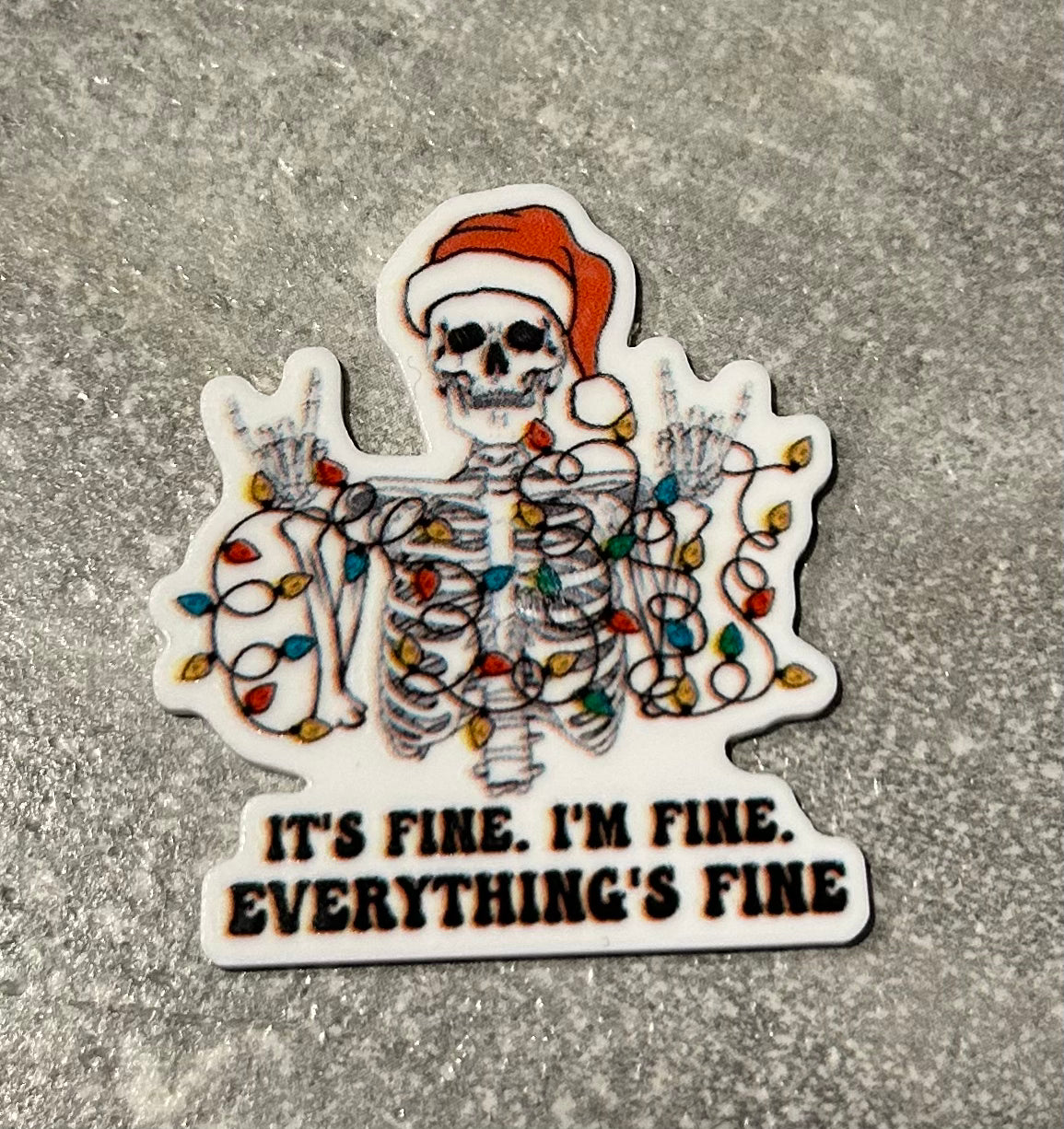 It’s Fine I’m Fine Everything’s Fine Christmas Lights needle minder