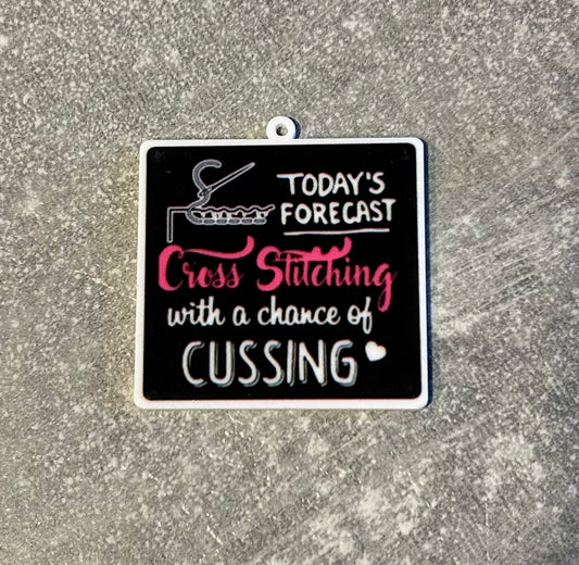 Today’s Forecast Cross Stitching With a Chance of Cussing needle minder
