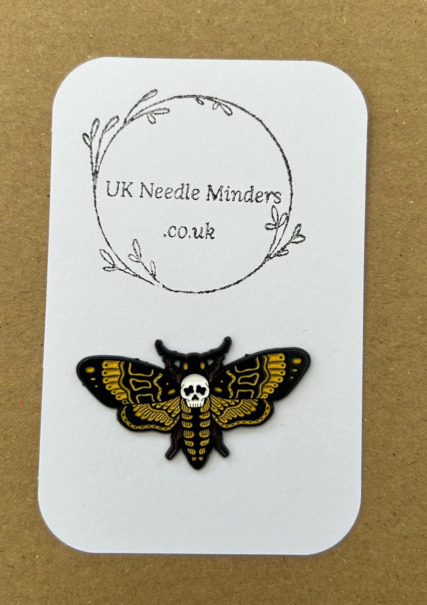 Death Moth enamel needle minder
