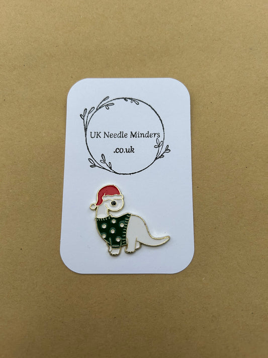 Christmas Dinosaur enamel needle minder