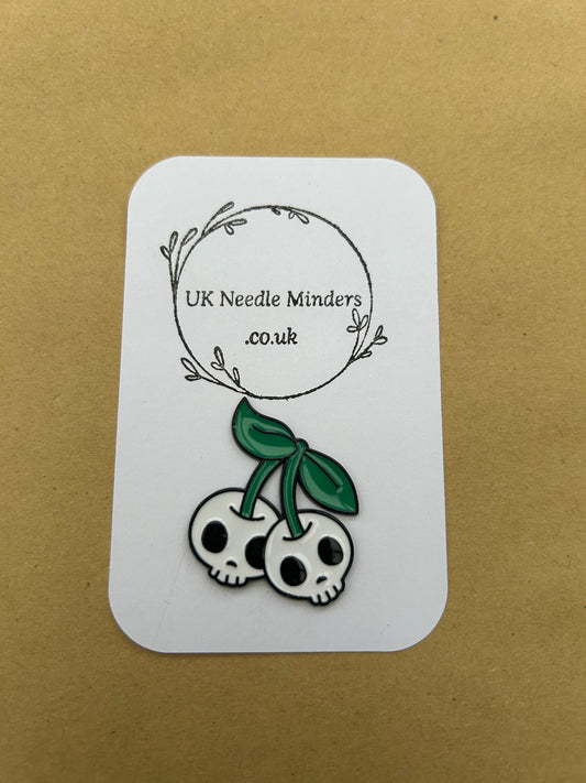 Death Skull Cherries enamel needle minder