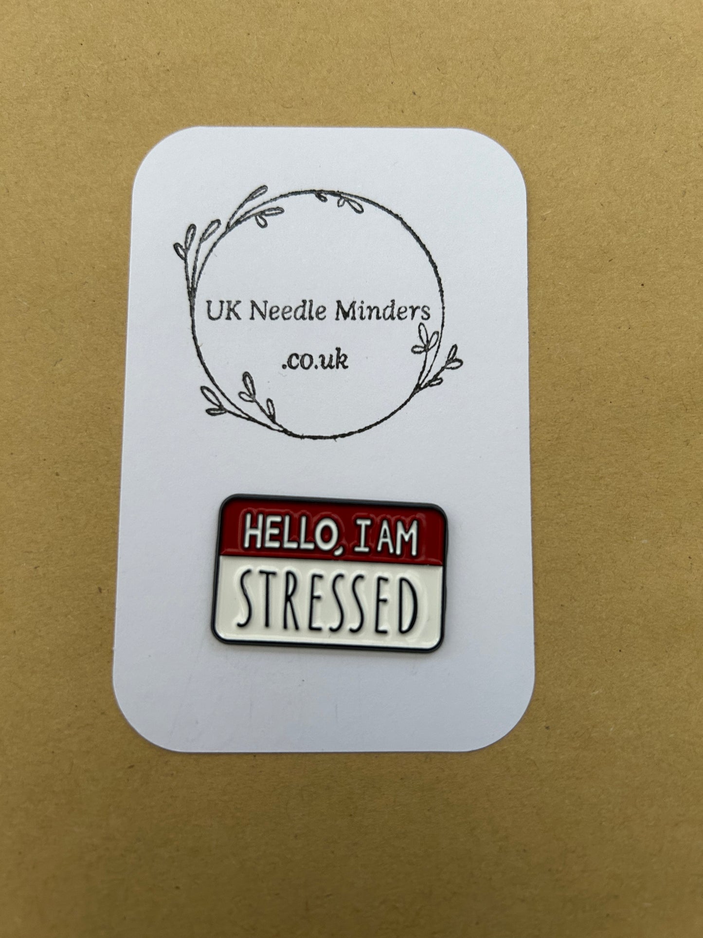 Hello I’m Stressed enamel needle minder