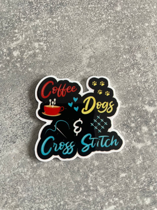 Coffee Dogs And Cross Stitch needle minder