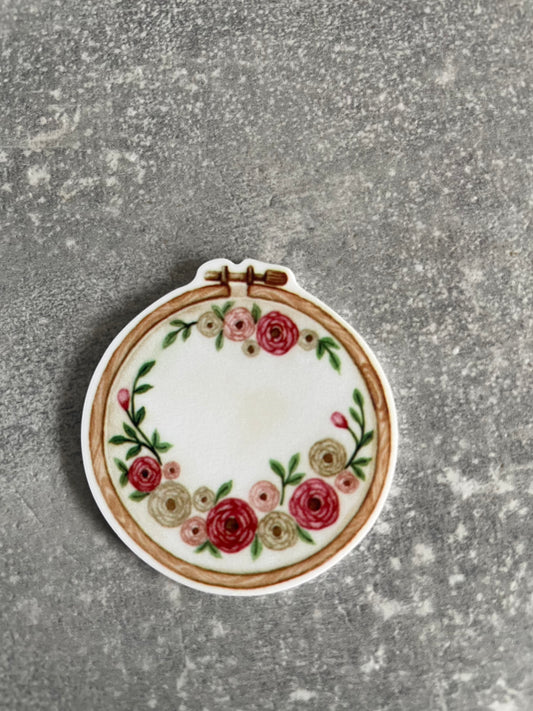 Hoop And Flowers Cross Stitch needle minder