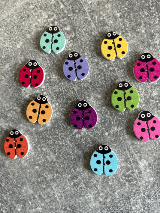 Wooden Ladybird needle minder