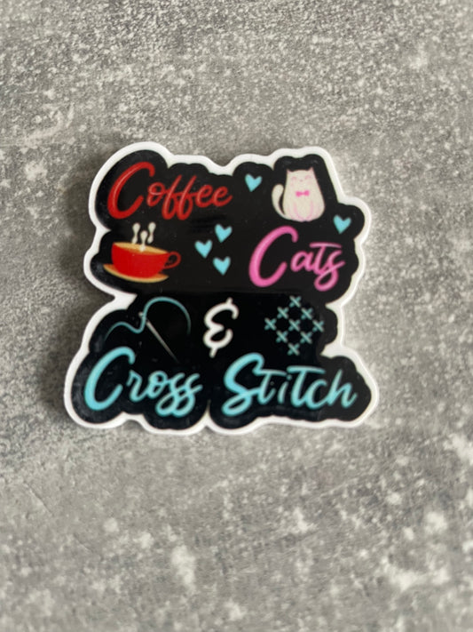 Coffee Cats And Cross Stitch needle minder