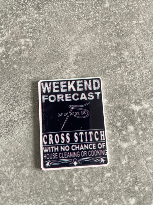 Weekend Forecast Cross Stitch needle minder