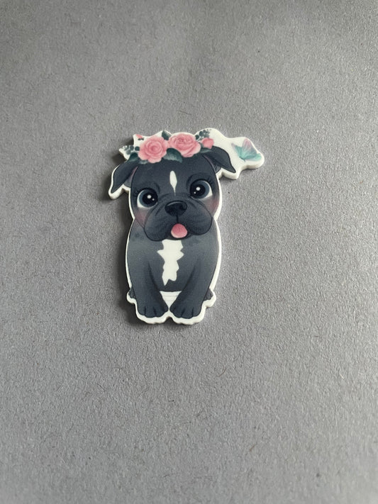 Cute Grey Dog needle minder