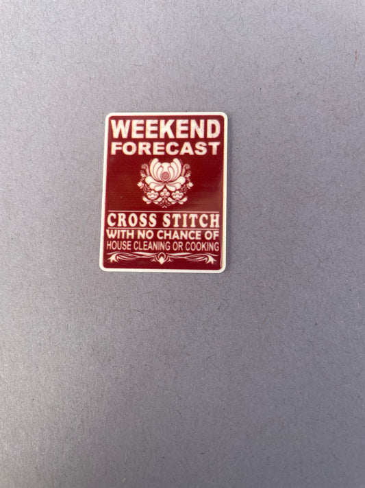 Weekend Forecast Cross Stitch needle minder