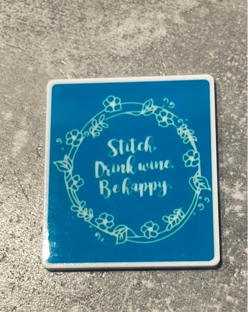 Stitch Drink Wine Be Happy needle minder